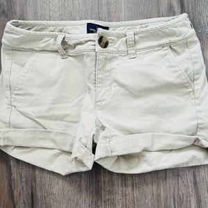 American Eagle midi khaki shorts